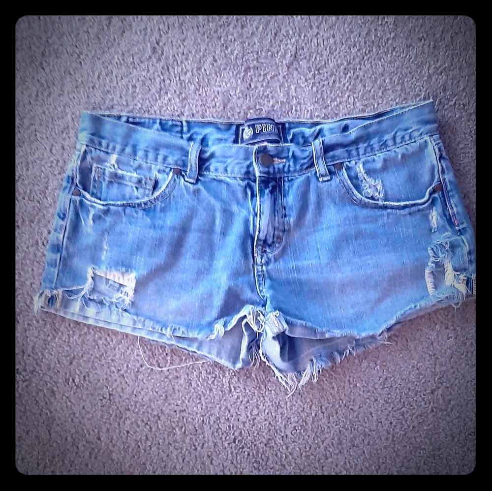 VS Pink Distressed Shorts